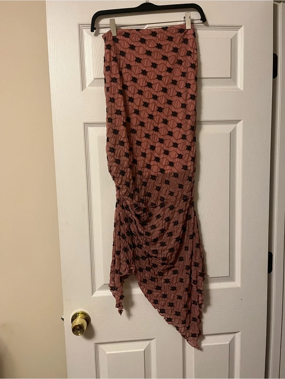 FREE PEOPLE Margot Convertible Maxi Skirt Dress Asymmetrical Pink Black Size XS